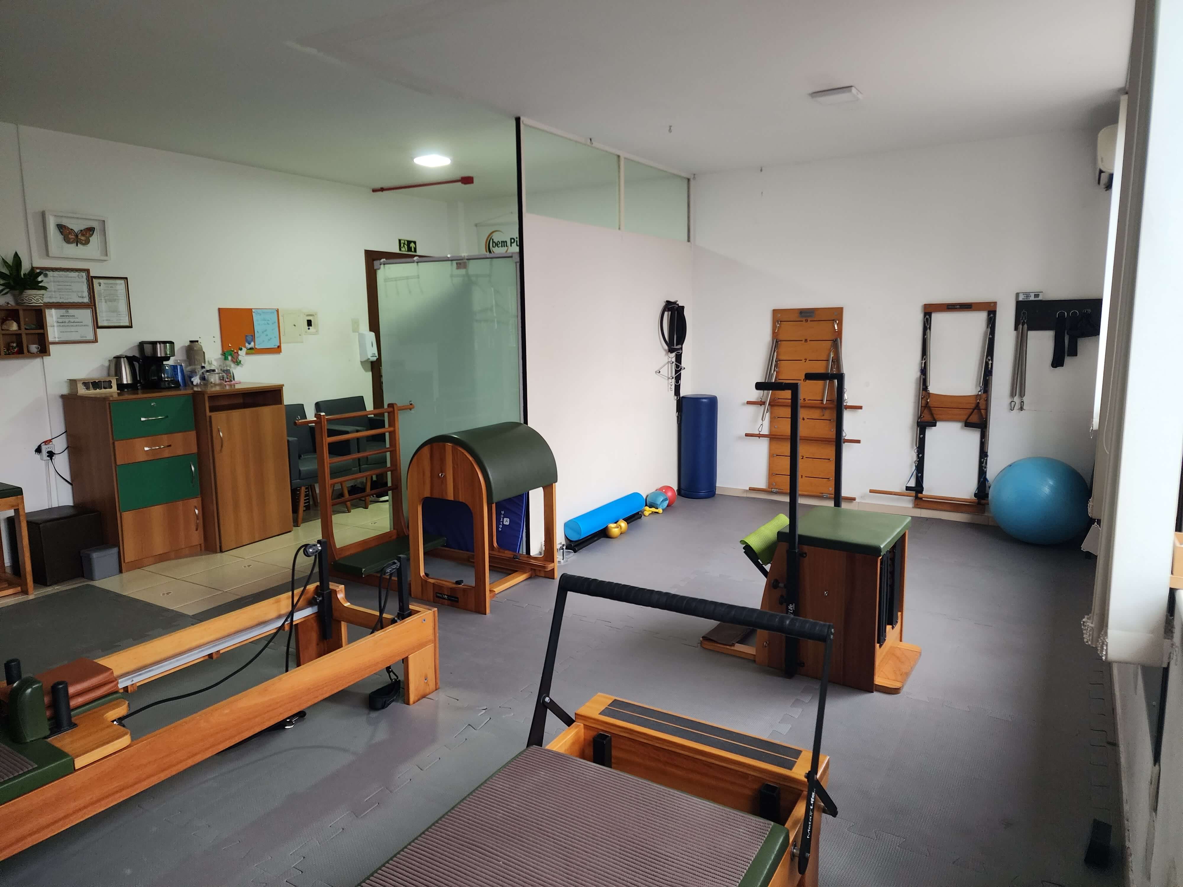 Equipamentos de Pilates disponíveis no studio